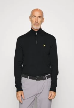 Lyle & Scott Golf Core Zip Mix - Trui - Jet Black