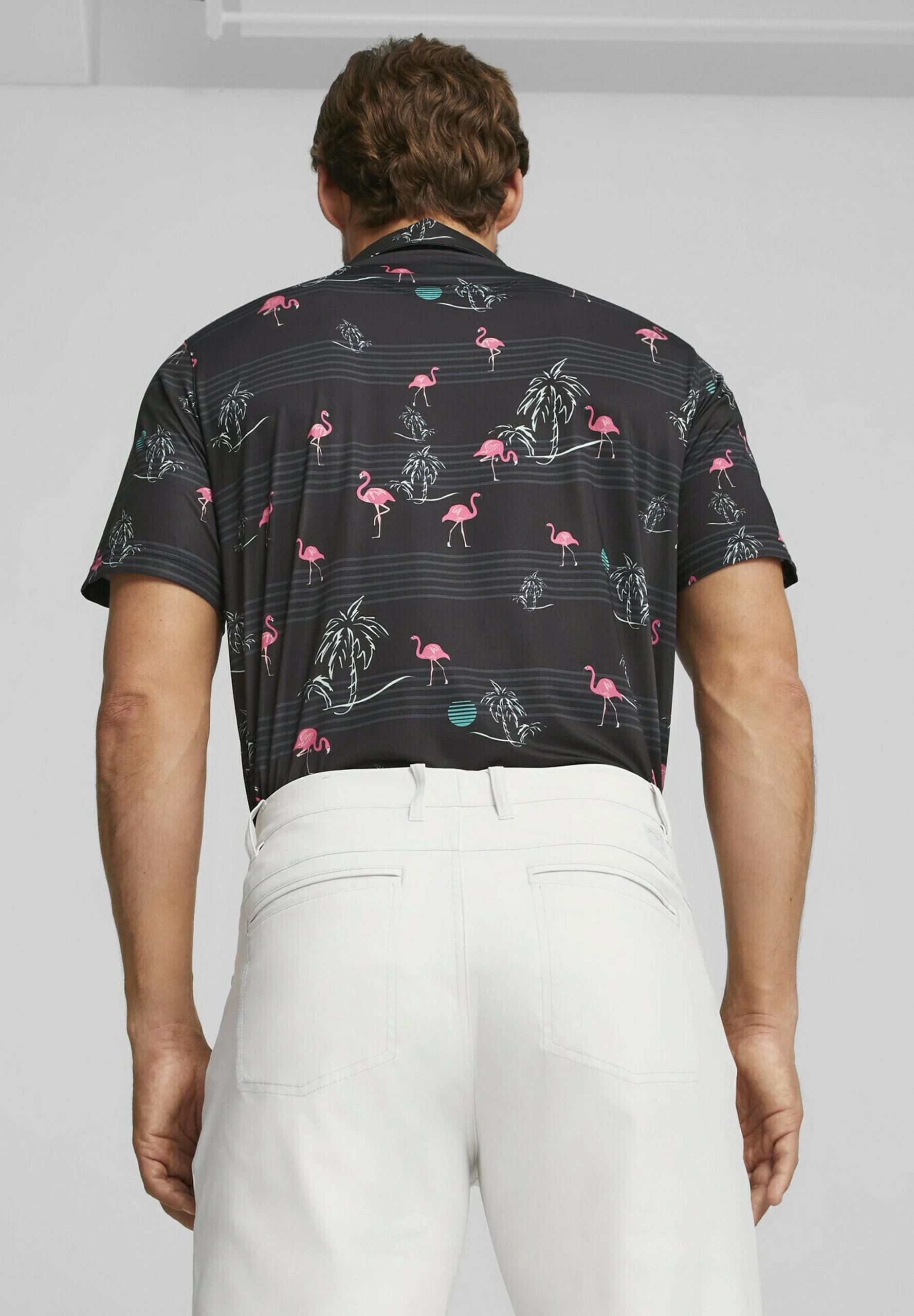 Puma Palm Tree Crew Bedrucktes Golf - Poloshirt - Black Charming Pink 4 Puma Palm Tree Crew Bedrucktes Golf - Poloshirt - Black Charming Pink - Afbeelding 4