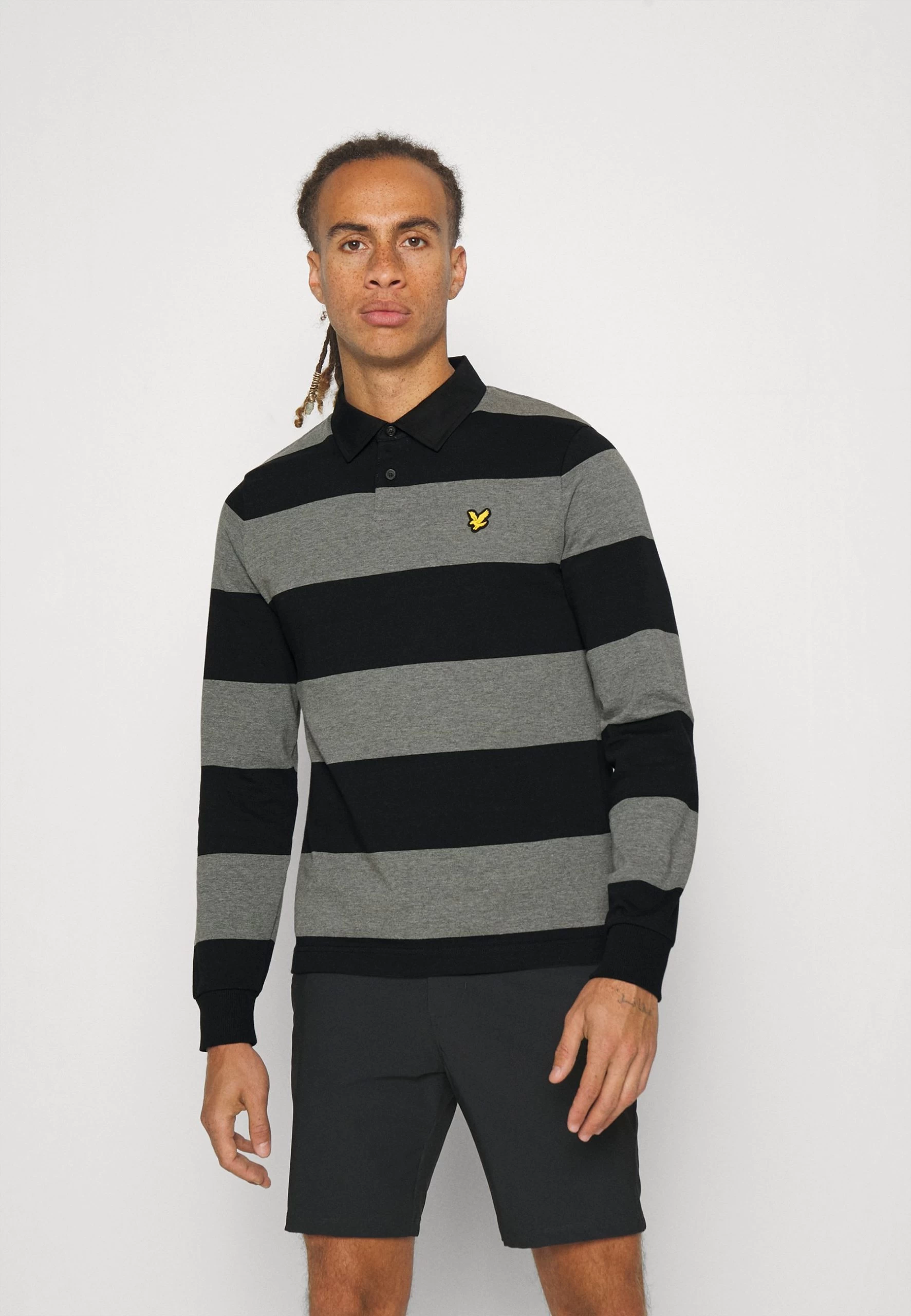 Lyle & Scott Golf Rugby - Longsleeve - Jet Black/Mid Grey 1 Lyle & Scott Golf Rugby - Longsleeve - Jet Black/Mid Grey