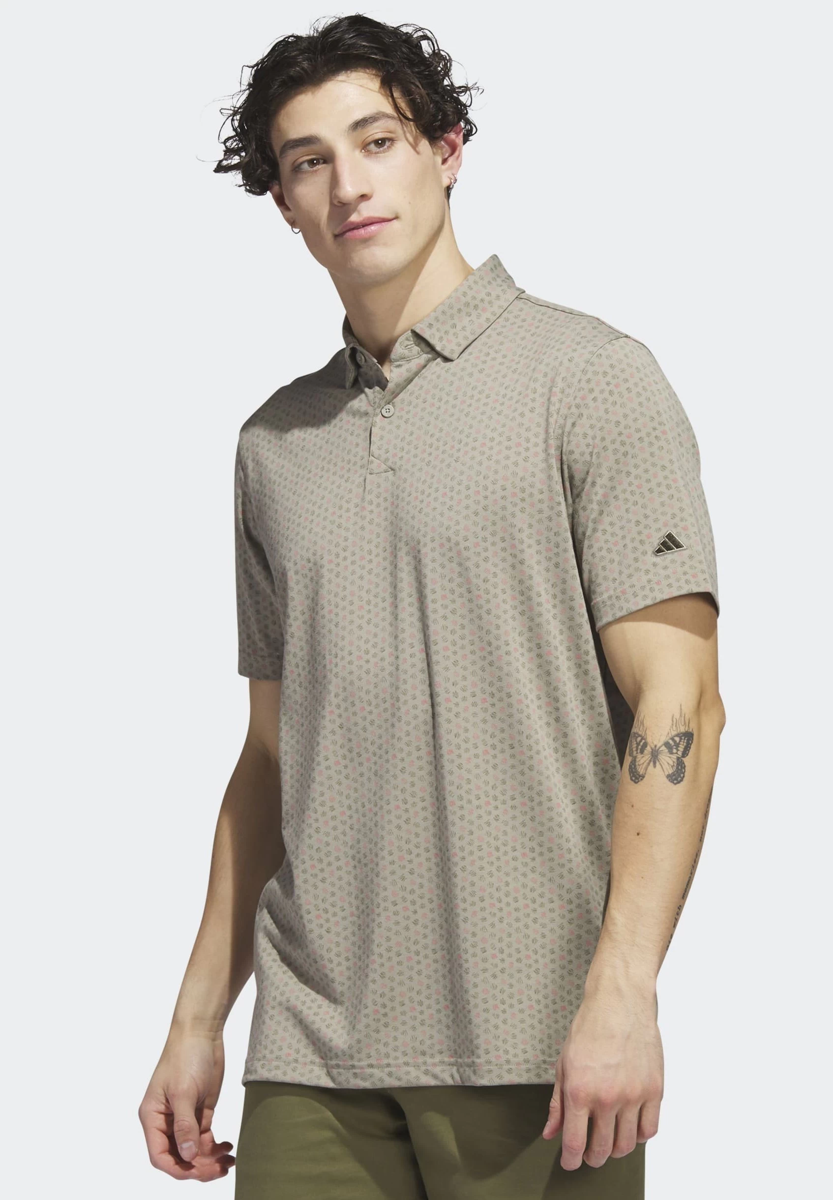 ADIDAS PERFORMANCE Go-To Print Golf - Poloshirt - Silver Pebble 1 ADIDAS PERFORMANCE Go-To Print Golf - Poloshirt - Silver Pebble