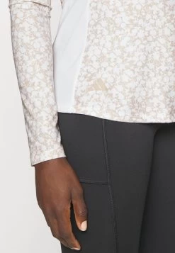 Adidas Golf Womens Ultimate Printed Quarter Zip Golf Mock - Longsleeve - Taupe/White -Charmant Golfen Winkel 9bc8059bb3ca48ed92c50552a9427f1c