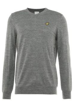 Lyle & Scott Golf V Neck - Trui - Mid Grey Marl -Charmant Golfen Winkel a1d0f0fa8eb4454baf42c6d265eccd23