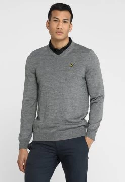 Lyle & Scott Golf V Neck - Trui - Mid Grey Marl