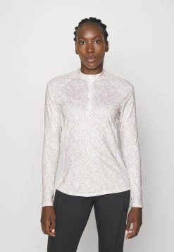 Adidas Golf Womens Ultimate Printed Quarter Zip Golf Mock - Longsleeve - Taupe/White