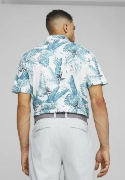 Puma Cloudspun Aloha Golf - Poloshirt - White Glow Pacific Green -Charmant Golfen Winkel feef96b9eb3647d293a2e7d5b475ac82