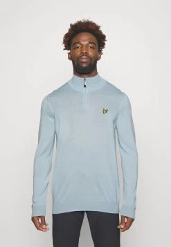 Lyle & Scott Golf Core Zip Mix - Trui - Blue Shore